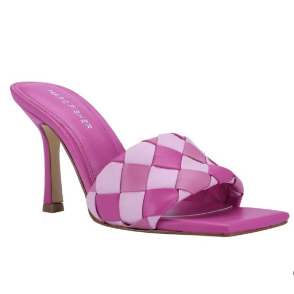 New Marc Fisher Pink Darasa Heel Mule Sandal